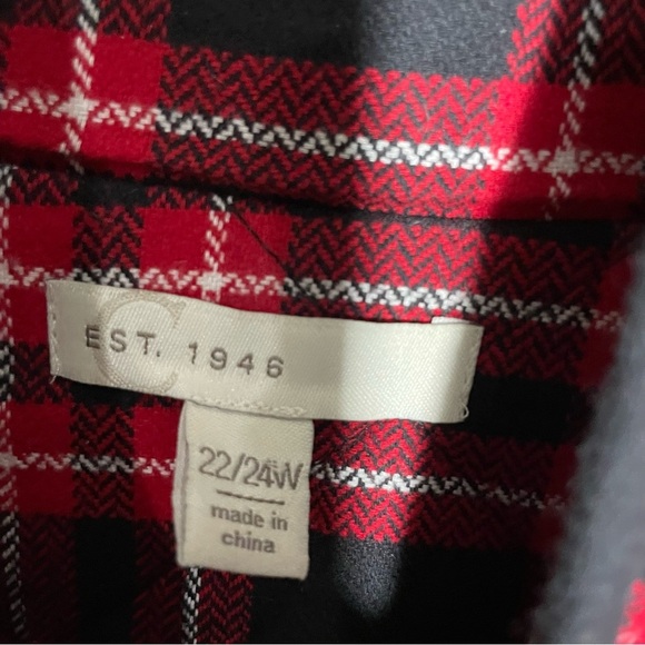 Cato Fashions C est 1946 Red Black White Quilted Puffer Vest 22 24 W NWOTS - Picture 3 of 5